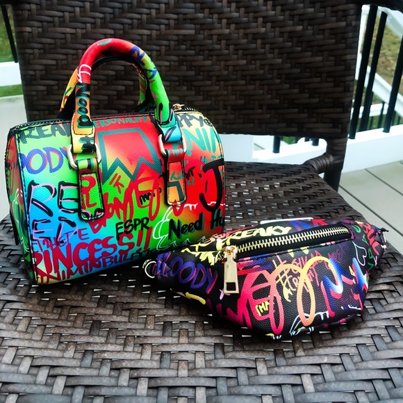 Colorful fanny pack with matching purse - Picture 2 of 3